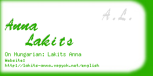 anna lakits business card